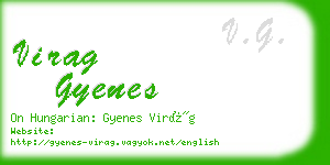 virag gyenes business card